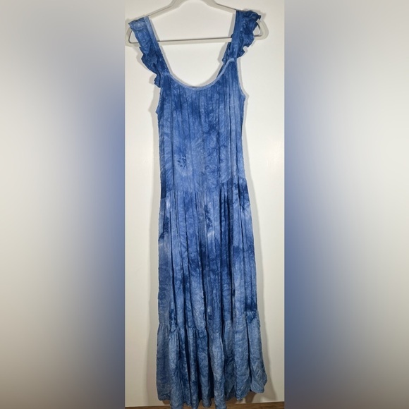 BB Dakota by Steve Madden Dresses & Skirts - NWT BB Dakota blue tie-dye ruffle tiered maxi dress sz S fairy boho hippie
